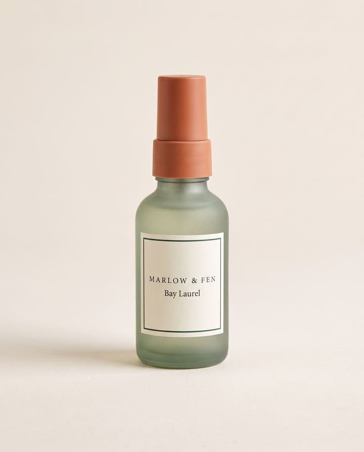 Bay Laurel Room Spray in Marlow & Fen packaging on a cream background