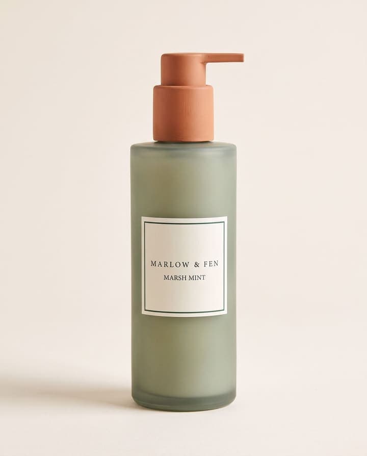 Marsh Mint Body Wash in Marlow & Fen packaging on a cream background